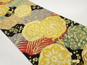 道長取り・鏡裏に華紋模様織出し袋帯